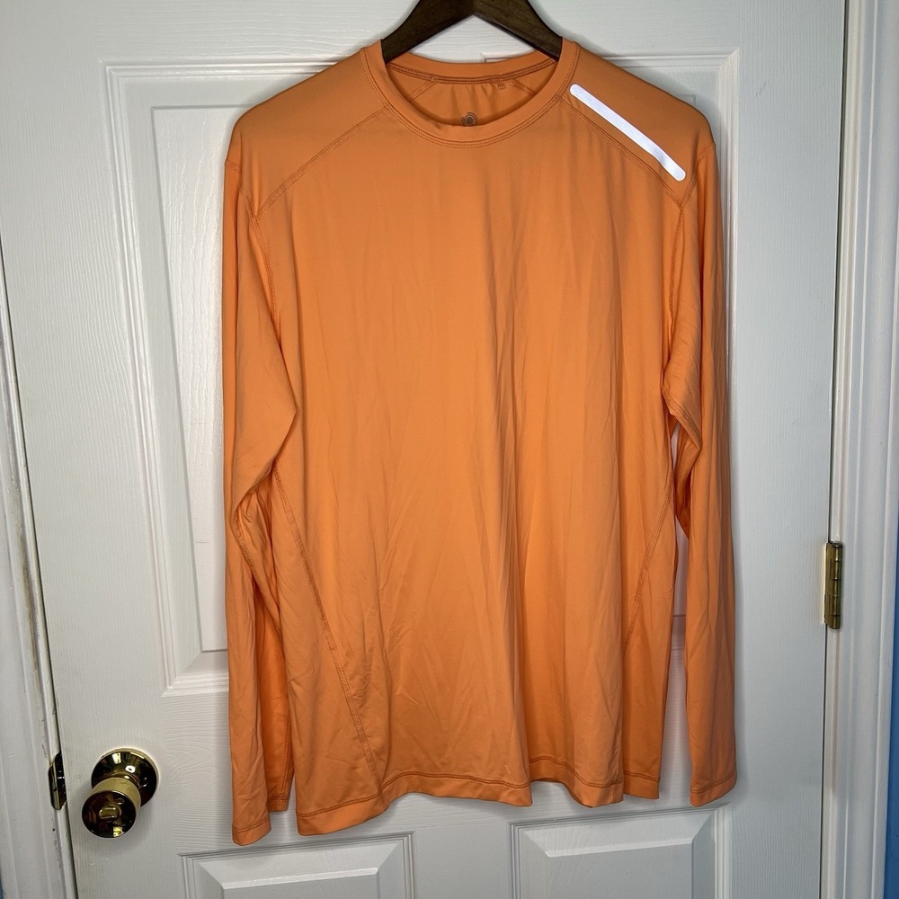 BloqUV Mens Medium Long Sleeve UV Sun Protection Athletic Shirt Orange